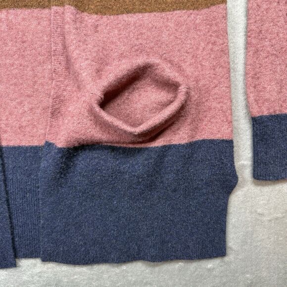 Madewell Kent Cardigan Women's Large Multicolor Striped Wool Blend - Picture 7 of 8
